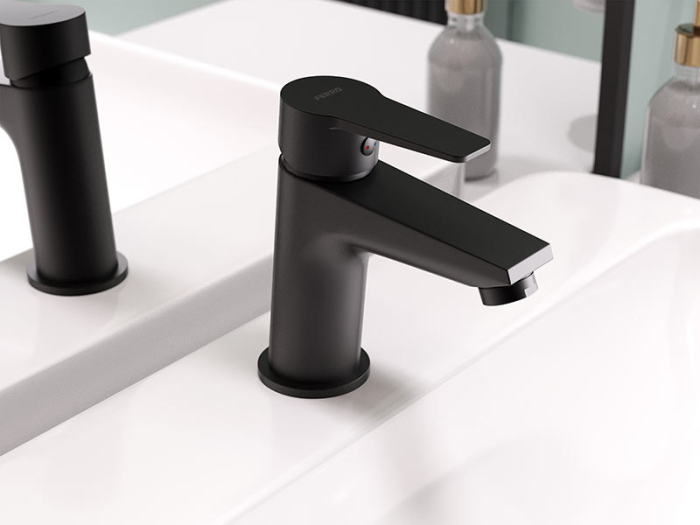 Baterie lavoar cu ventil clik-clack, negru mat, Ferro Ritto [2]