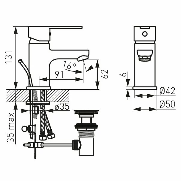 Baterie lavoar cu ventil Ferro Savio [2]