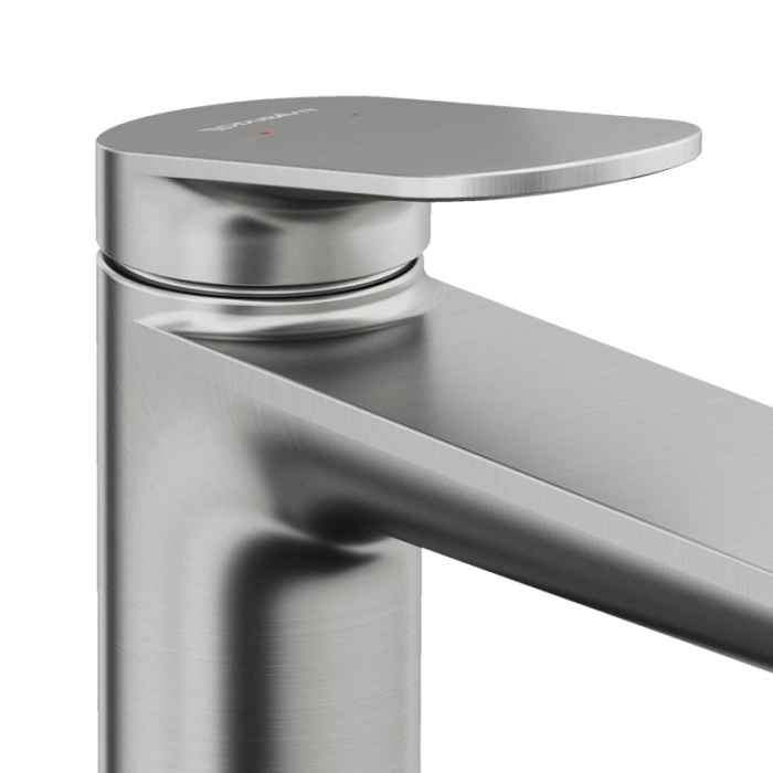 Baterie lavoar Duravit WA1040002070, Wave, tip comanda monocomanda, marime xl, tip instalare pe blat, otel satinat [2]