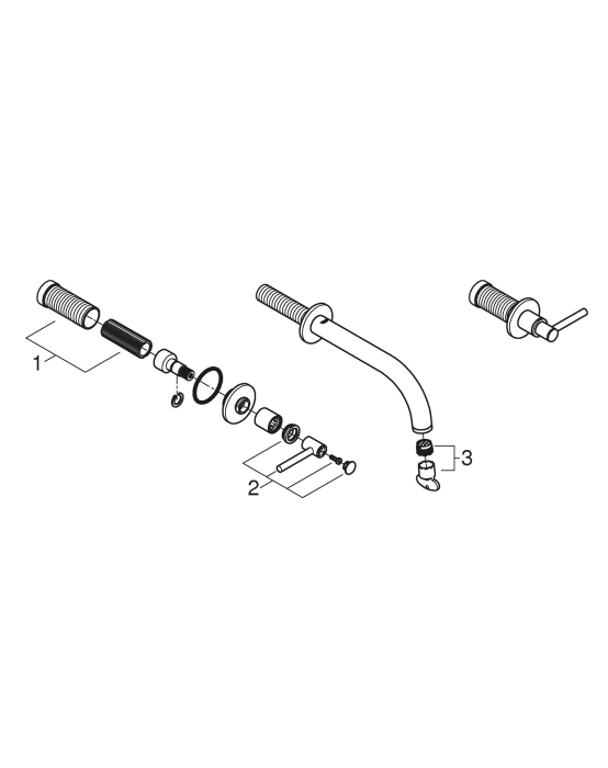 Baterie lavoar Grohe 20169AL3, Atrio, 1/2", L, pe perete, dubla comanda, mat, grafit [5]