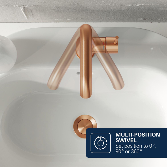 Baterie lavoar Grohe 23296DL1, Lineare, L, 252 mm, ventil, mat, cupru [10]
