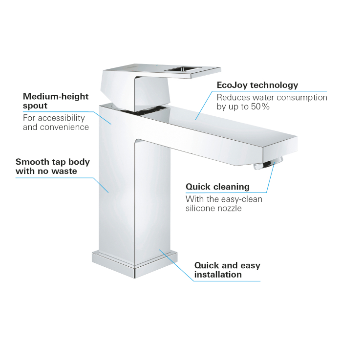 Baterie lavoar Grohe 23446000, 1 bar, 35 mm, 172 mm, 133 mm, 375 mm, 1 orificii instalare, 3/8 dimensiune racord, Crom [3]