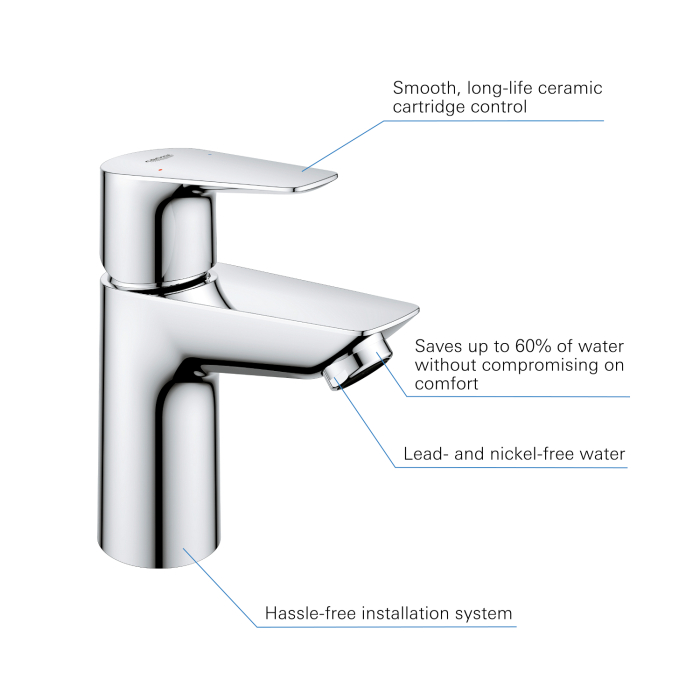 Baterie lavoar Grohe 23898001, 28 mm, 5.7 l/min, 0.8 bar, 35 mm, 147 mm, 93 mm, 395 mm, 1 orificii instalare, Crom [2]