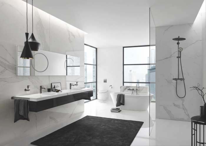 Baterie lavoar Grohe 24171AL1, Essence, 3/8'', marimea S, ventil, mat, grafit [2]