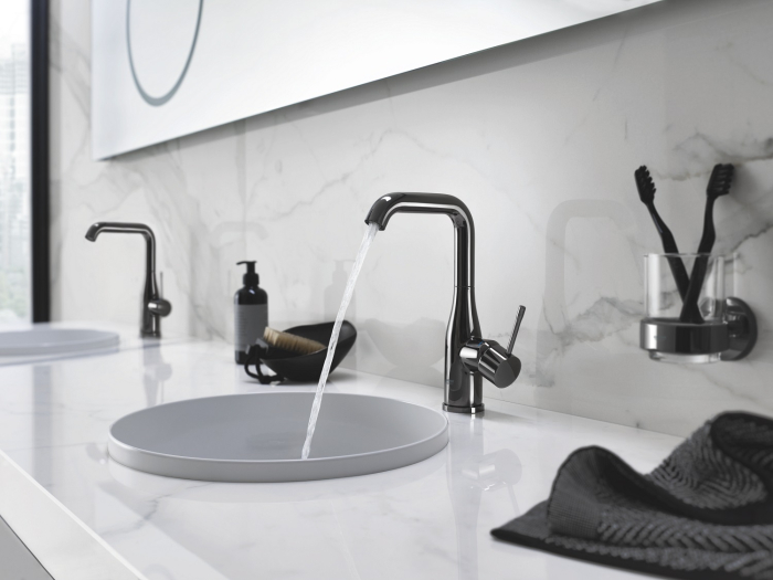Baterie lavoar Grohe 24174A01, Essence, 3/8'', L, 244 mm, ventil, lucios, grafit [6]