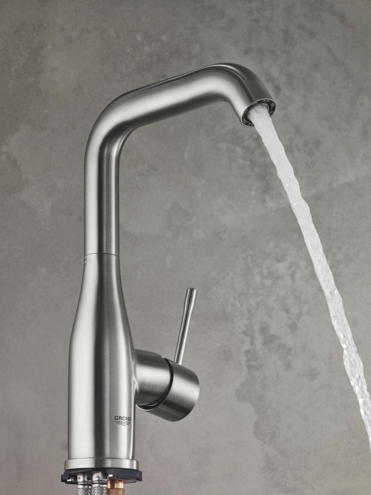 Baterie lavoar Grohe 24174DC1, Essence, L, 244 mm, ventil, mat, otel satinat [4]