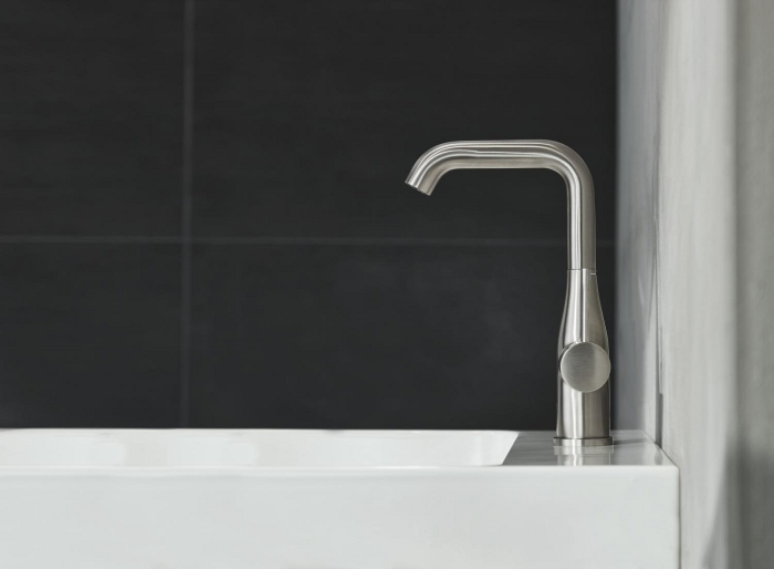 Baterie lavoar Grohe 24174DC1, Essence, L, 244 mm, ventil, mat, otel satinat [7]