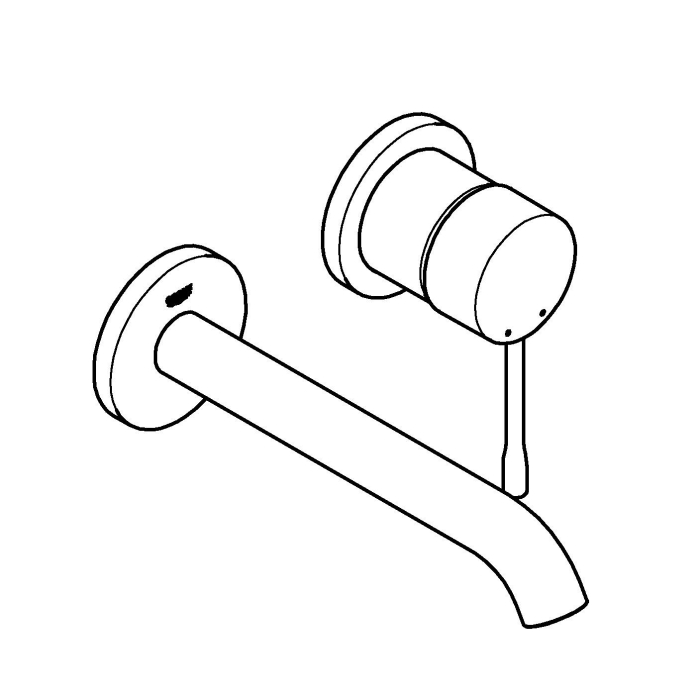 Baterie lavoar Grohe 29192DC1, Essence, pe perete, 183 mm, necesita valva, mat, otel satinat [8]