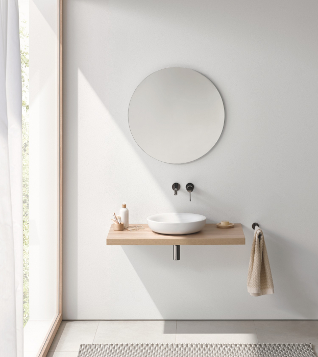 Baterie lavoar Grohe 29193A01, Essence, 1/2'', pe perete, L 230 mm, necesita valva, lucios, grafit [2]