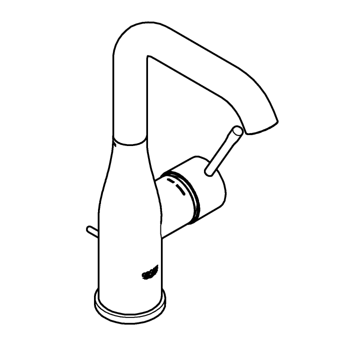 Baterie lavoar Grohe 32628DL1, Essence, 3/8'', marimea L, pivotanta, ventil, mat, cupru [6]