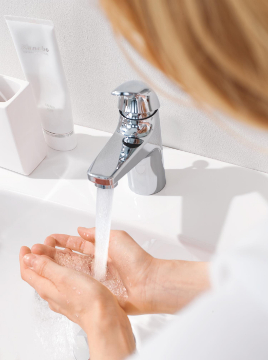 Baterie lavoar Grohe 32805000, BauCurve, tip comanda monocomanda, tip instalare pe lavoar, marime s, crom [12]