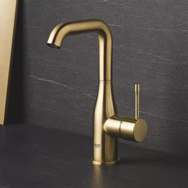 Baterie lavoar Grohe Essence L cu ventil Pop-Up auriu periat Cool Sunrise [3]