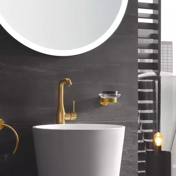 Baterie lavoar Grohe Essence L cu ventil Pop-Up auriu periat Cool Sunrise [4]