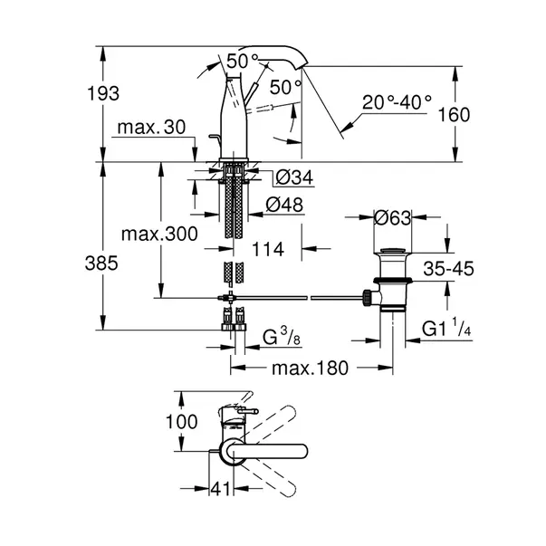 Baterie lavoar Grohe Essence M auriu periat Cool Sunrise [3]