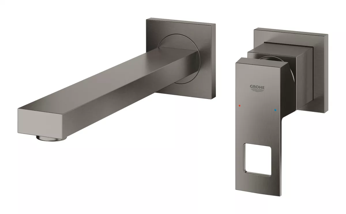 Baterie lavoar Grohe Eurocube, 1/2'', L, 230 mm, pe perete, monocomanda, mat, grafit, 23447AL0 [3]