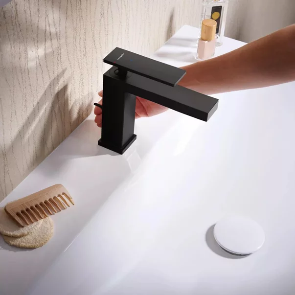 Baterie lavoar Hansgrohe Tecturis E monocomanda negru mat [6]