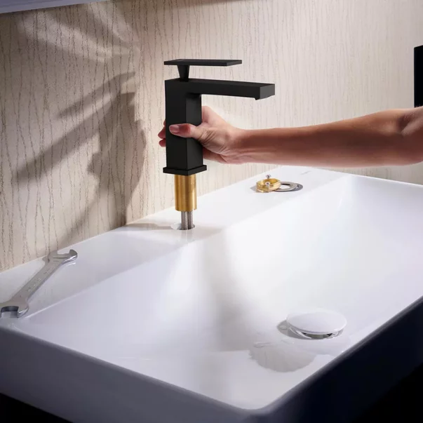 Baterie lavoar Hansgrohe Tecturis E monocomanda negru mat [4]