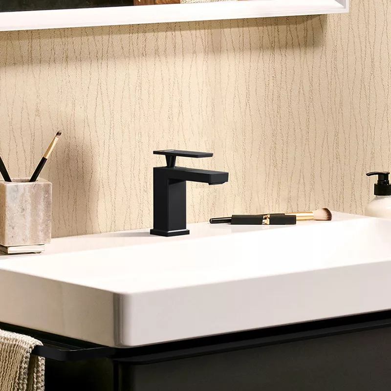 Baterie lavoar Hansgrohe Tecturis E, S, 135 mm, pornire rece, mat, negru,73001670 [2]