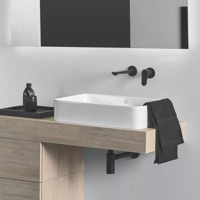 Baterie lavoar Ideal Standard Cerafine BD133XG, 1/2'', montare pe perete, marimea L, monocomanda, cartus ceramic, necesita set fixare, mat, negru [3]