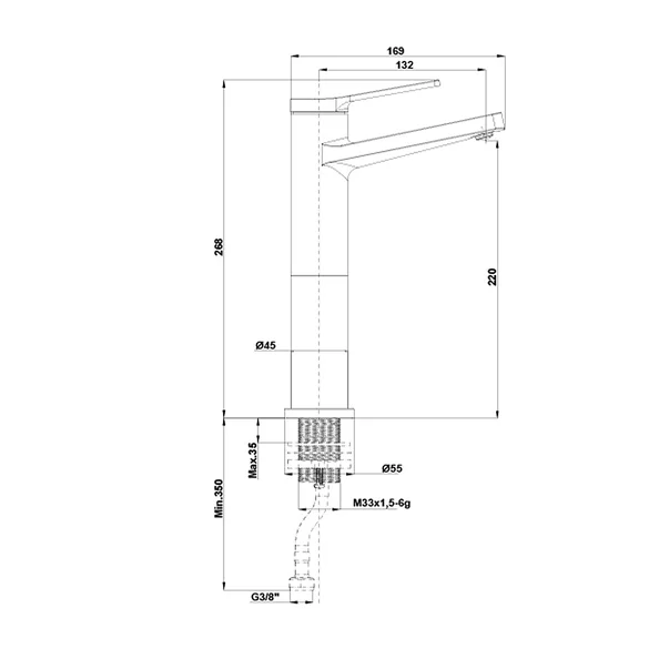 Baterie lavoar inalta Gala Gadea monocomanda crom lucios [2]