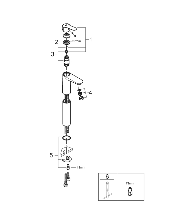 Baterie lavoar inalta Grohe BauEdge XL crom lucios [3]