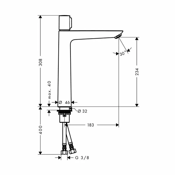 Baterie lavoar inalta Hansgrohe Talis Select E 240 crom lucios [6]