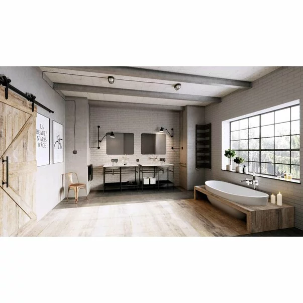 Baterie lavoar incastrata crom cu pipa 18 cm Ferro Square [4]