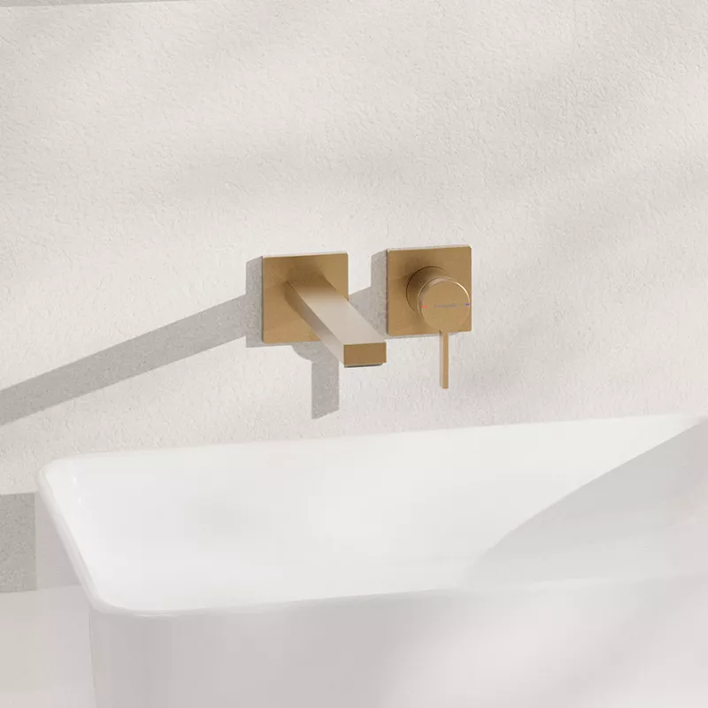 Baterie lavoar incastrata Hansgrohe Tecturis E bronz periat fara corp ingropat [3]