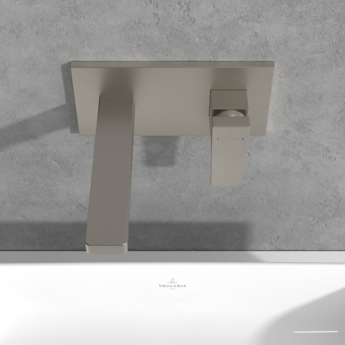 Baterie lavoar incastrata Villeroy&Boch Architectura Square nichel periat fara corp ingropat [6]