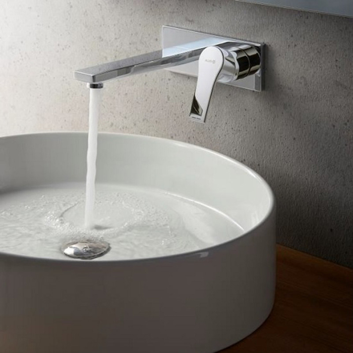 Baterie lavoar, Kludi, Ameo, montaj pe perete, pipă 18,5 cm, crom [2]