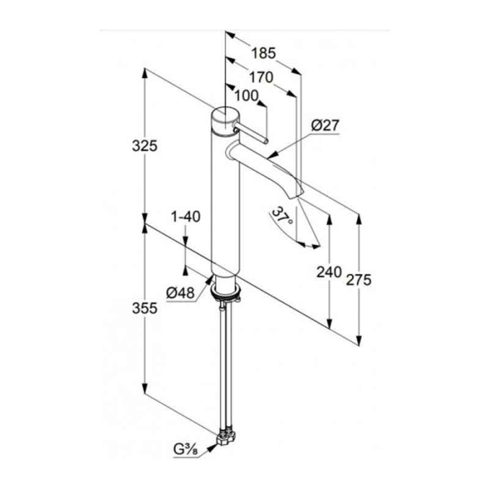 Baterie lavoar, Kludi, Bozz 240, auriu periat [2]