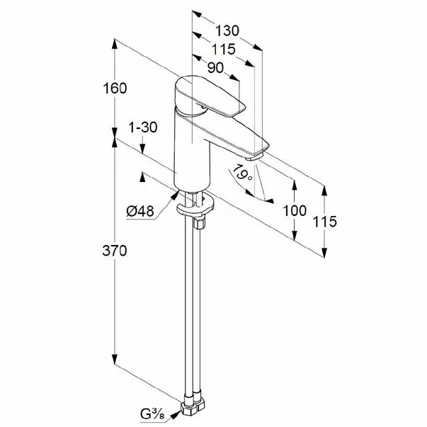 Baterie lavoar Kludi Pure&Solid 100 fara ventil [2]