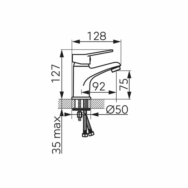 Baterie lavoar monocomanda Ferro Isso crom lucios cu ventil automat [2]