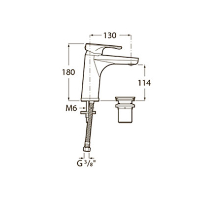 Baterie lavoar Roca A5A301BC0K, Arana, tip comanda monocomanda, marime m, tip instalare pe lavoar, crom [3]