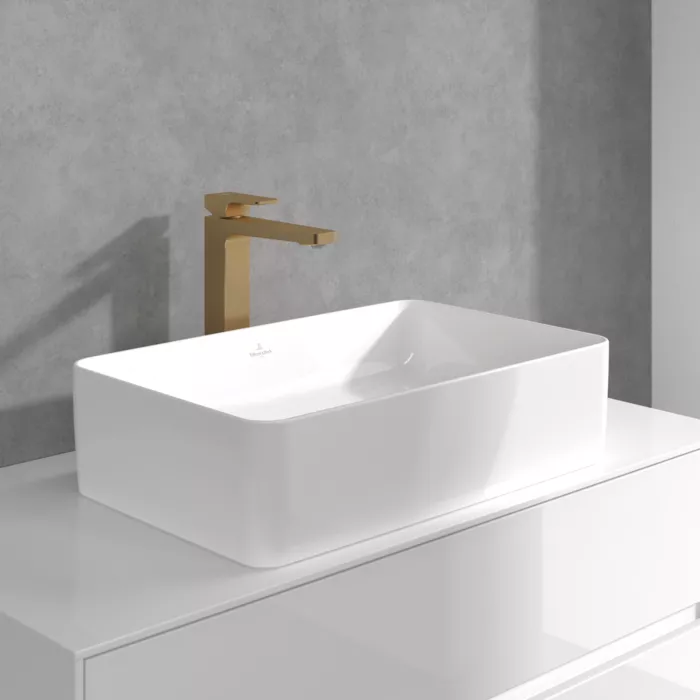 Baterie lavoar Villeroy and Boch Architectura, XL, 306 mm, ventil, mat, auriu, TVW12500200076 [9]
