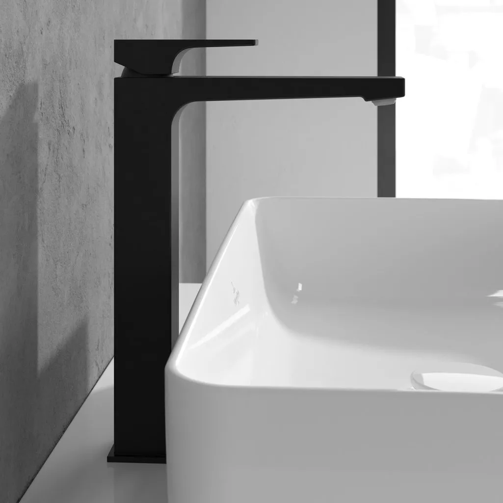 Baterie lavoar Villeroy and Boch Architectura, XL, 306 mm, ventil, mat, negru, TVW125002000K5 [2]