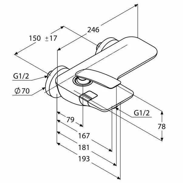 Baterie neagra cada si dus Kludi Balance [2]
