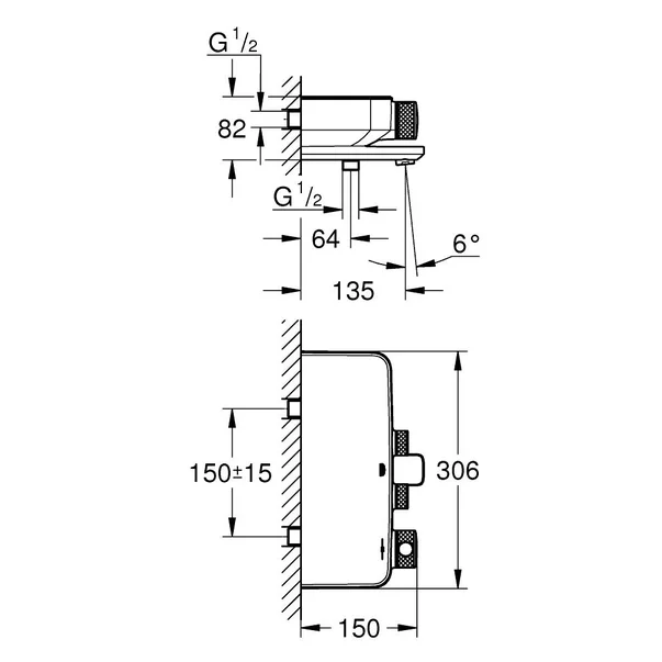 Baterie termostatata cada negru mat Grohe Grohtherm SmartControl [4]