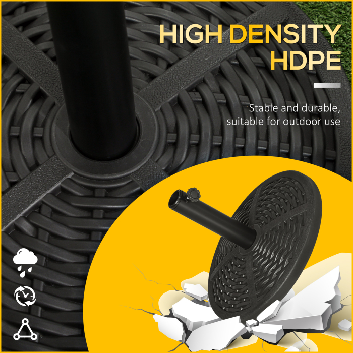  Baza de umbrela de gradina  rotunda cu efect de ratan ø45cm, baza cu greutate de 9,5 kg, negru [5]