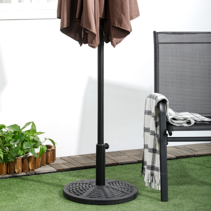  Baza de umbrela de gradina  rotunda cu efect de ratan ø45cm, baza cu greutate de 9,5 kg, negru [9]