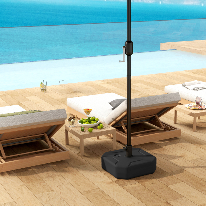  Baza Patrata pentru Umbrela, Suport Greu pentru Umbrele de Exterior, Umplibil cu Nisip pana la 25kg sau cu Apa pana la 20kg, pentru Gradina, Piscina, Negru [8]