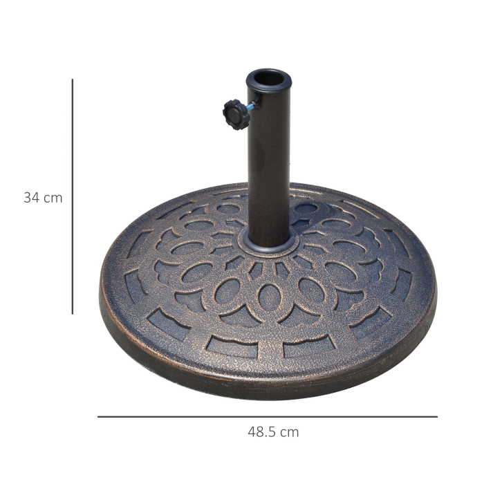  Baza pentru umbrela 12kg din rasina Φ48.5x34cm pentru stalpi 38-48mm bronz [3]