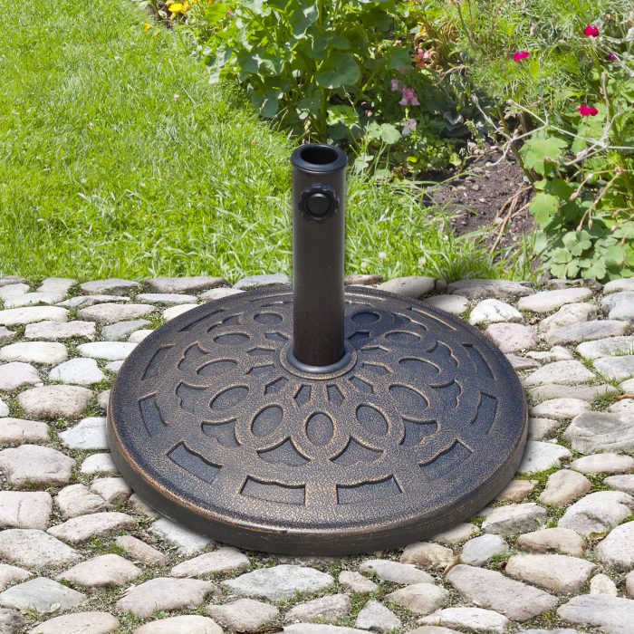 Baza pentru umbrela 12kg din rasina Φ48.5x34cm pentru stalpi 38-48mm bronz [2]