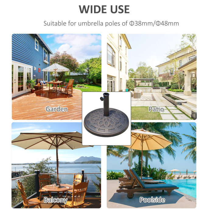  Baza pentru umbrela 12kg din rasina Φ48.5x34cm pentru stalpi 38-48mm bronz [5]