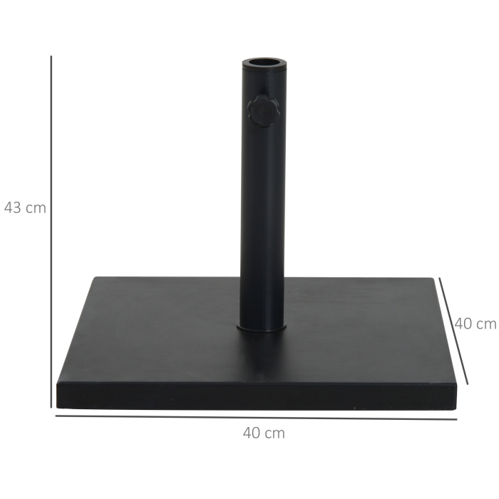 Baza pentru Umbrela 13kg din Beton cu Finisaj Lucios, 40x40x43cm, Negru [3]