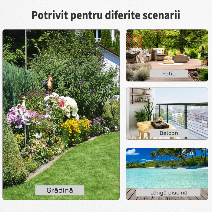  Baza pentru Umbrela 13kg din Beton cu Finisaj Lucios, 40x40x43cm, Negru [6]