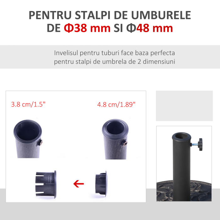  Baza pentru umbrela 9kg din rasina cu finisaje din bronz Φ45.5 x 31cm bronz [6]