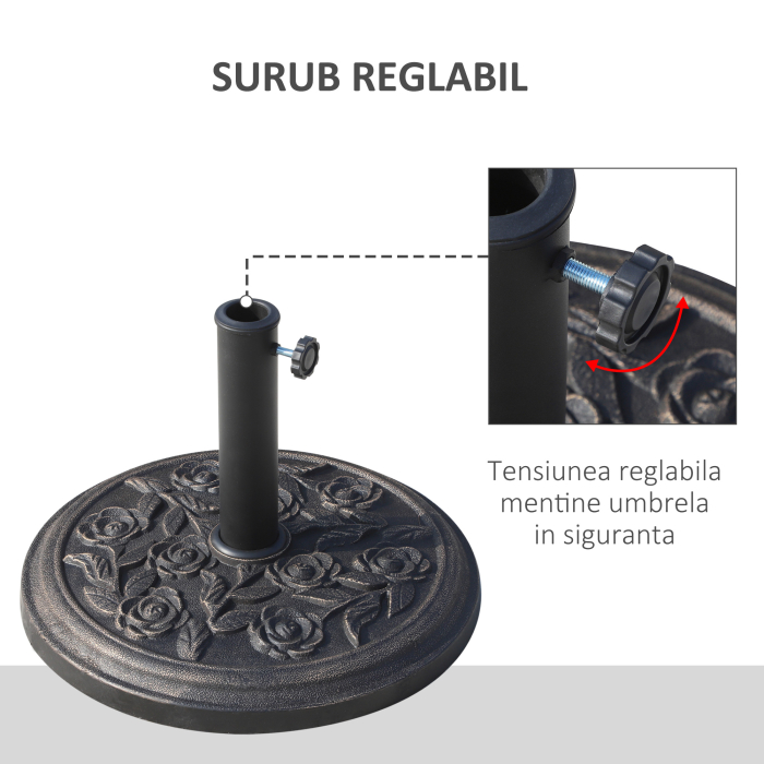  Baza pentru umbrela 9kg din rasina cu finisaje din bronz Φ45.5 x 31cm bronz [5]