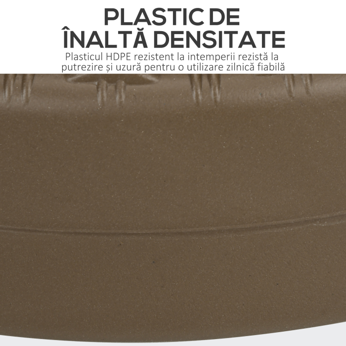  Baza pentru Umbrela cu 2 Butoane Incorporate, din HDPE si Otel, Ø51x36 cm, Maro si Negru [6]