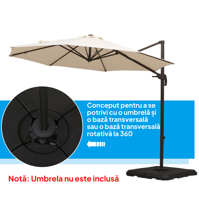  Baza pentru Umbrela cu Brat din 4 Piese, Postament [5]